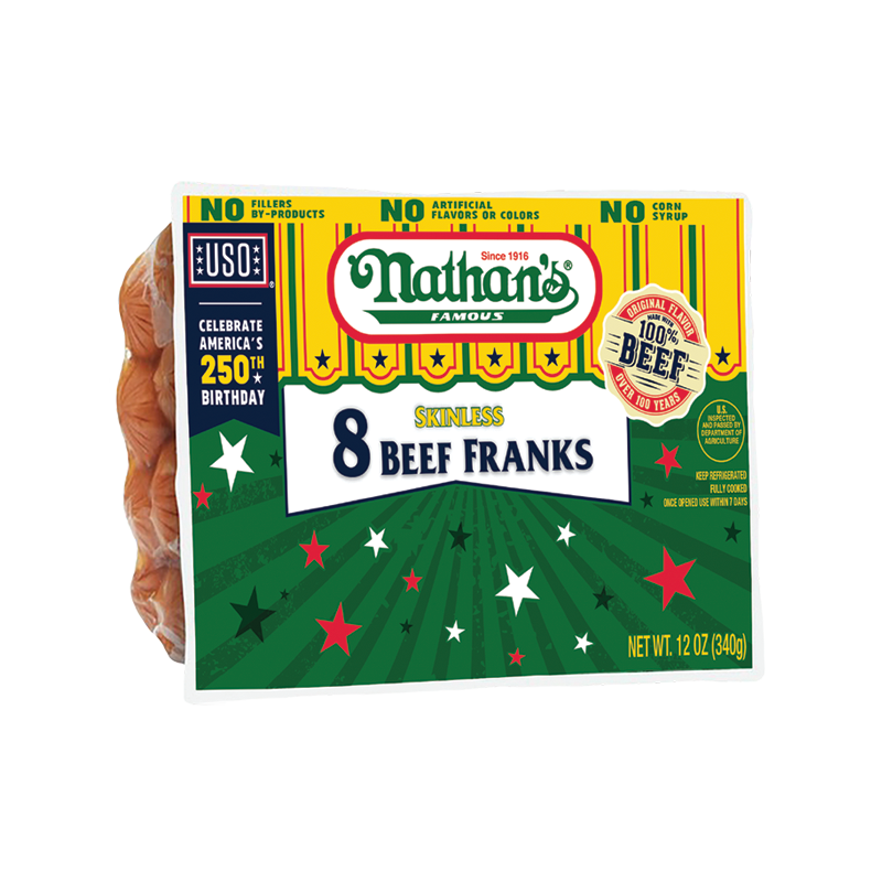 Skinless Beef Franks - 8 Pack | Nathans